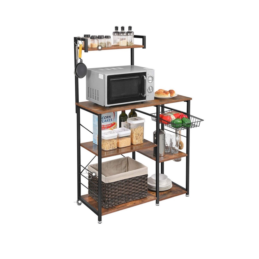 MARGE Kitchen Shelving Unit Brown/Black