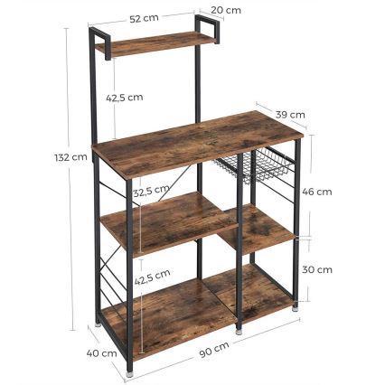 MARGE Kitchen Shelving Unit Brown/Black
