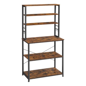 MARGE Kitchen Shelving Unit, Brown/Black