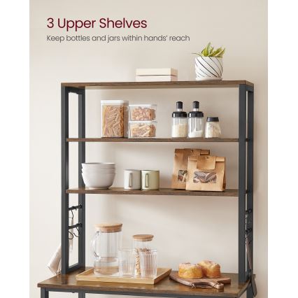 MARGE Kitchen Shelving Unit, Brown/Black