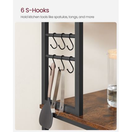 MARGE Kitchen Shelving Unit, Brown/Black