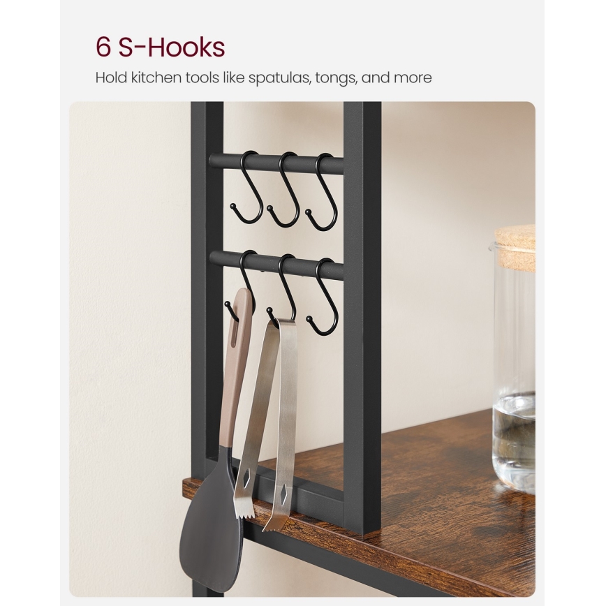 MARGE Kitchen Shelving Unit, Brown/Black