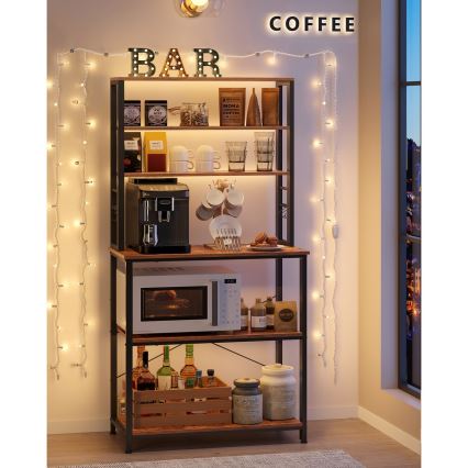 MARGE Kitchen Shelving Unit, Brown/Black