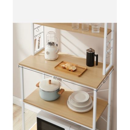 MARGE Kitchen Shelving Unit, Brown/White