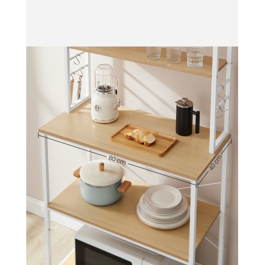 MARGE Kitchen Shelving Unit, Brown/White
