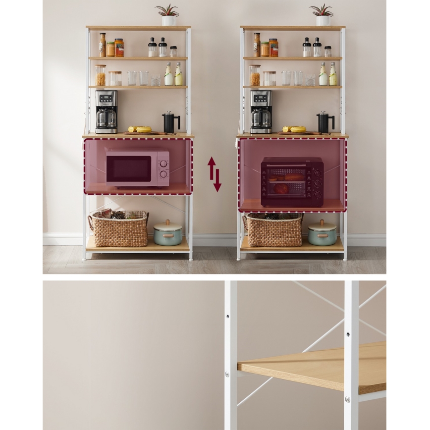 MARGE Kitchen Shelving Unit, Brown/White