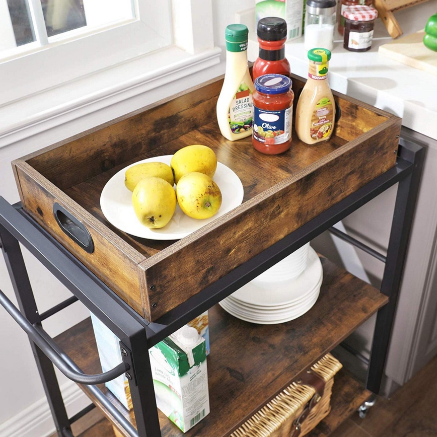 MARGE Serving Table, Brown/Black