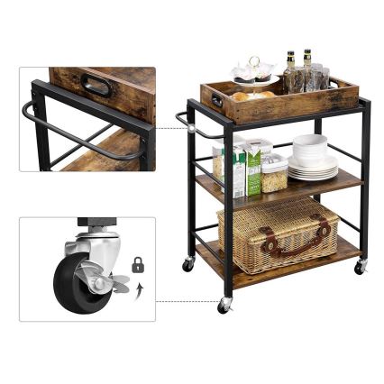 MARGE Serving Table, Brown/Black