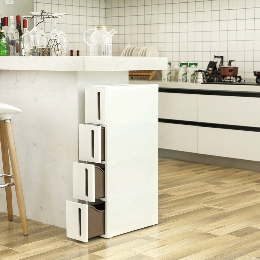 MARGE Universal Kitchen Shelving Unit, White/Brown