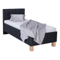 MARIA ONE upholstered bed with built-in storage, 90x200 cm, anthracite — mattress not included