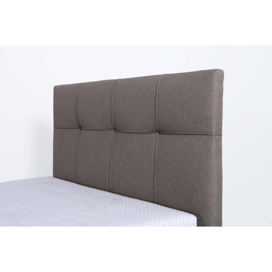 MARIA ONE upholstered bed with mattress and storage, 90x200 cm, taupe
