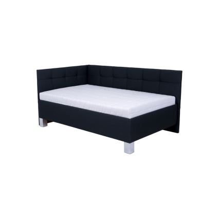 MARIA PETITE Upholstered Bed with Mattress and Integrated Storage, 120x200 cm, Anthracite