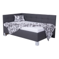 MARIA PETITE Upholstered Bed with Mattress and Storage, 120 x 200 cm, Grey