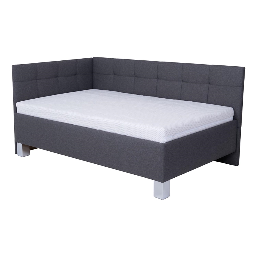 MARIA PETITE Upholstered Bed with Storage (Mattress Not Included) 120x200 cm, Grey