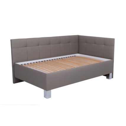 MARIA PETITE Upholstered Bed with Storage — 120 × 200 cm, Taupe (mattress not included)