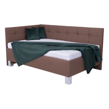 MARIA PETITE Upholstered Storage Bed, 120x200 cm, Brown — Mattress Not Included