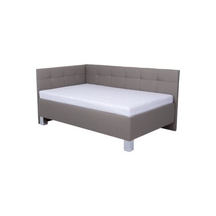 MARIA PETITE Upholstered Storage Bed 120x200 cm, Taupe — Mattress Not Included