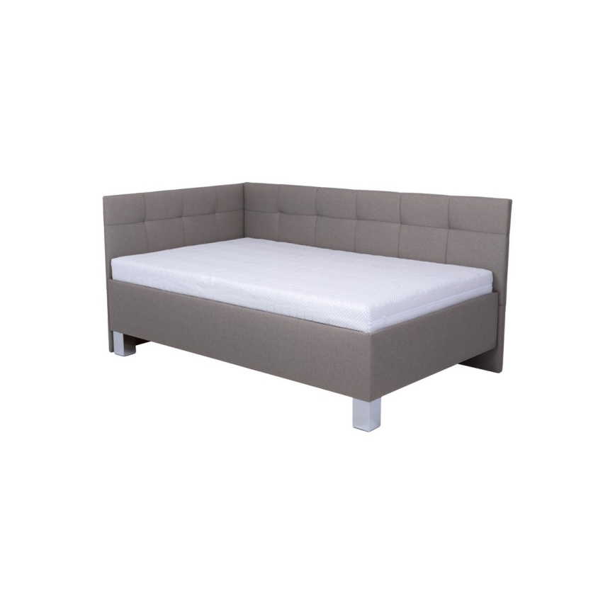 MARIA PETITE Upholstered Storage Bed 120x200 cm, Taupe — Mattress Not Included