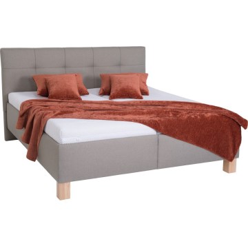 MARIA Upholstered Bed with Mattress and Built-in Storage 180x200 cm taupe