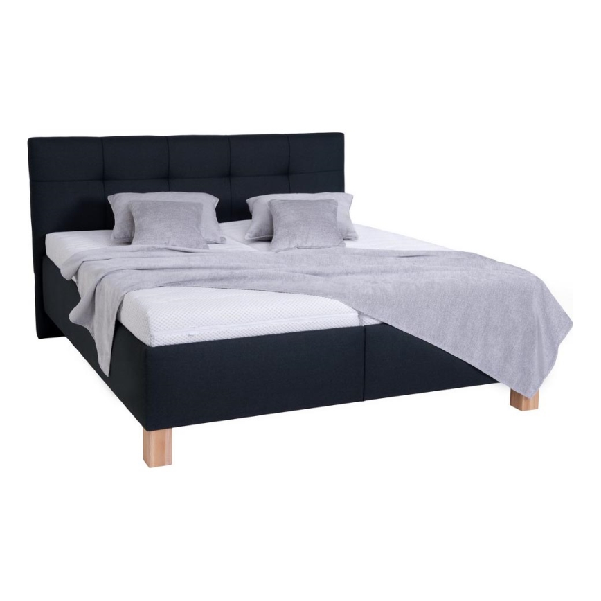 MARIA upholstered bed with mattress and storage, 160 x 200 cm, anthracite