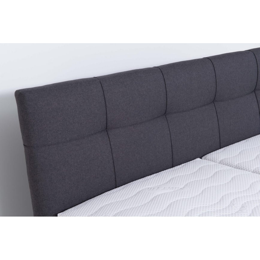 MARIA Upholstered Bed with Mattress and Storage 160x200 cm, Grey