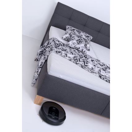 MARIA Upholstered Bed with Mattress and Storage, 160x200 cm, Grey