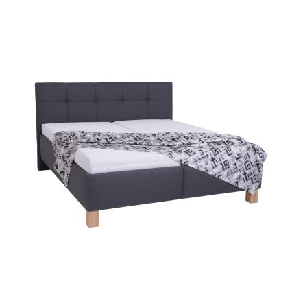 MARIA Upholstered Bed with Mattress and Storage 160x200 cm, Grey