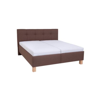MARIA Upholstered Bed with Mattress and Storage, 180x200 cm, Brown