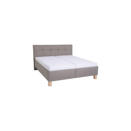MARIA Upholstered Bed with Mattress and Storage Compartment, 180 x 200 cm, Taupe