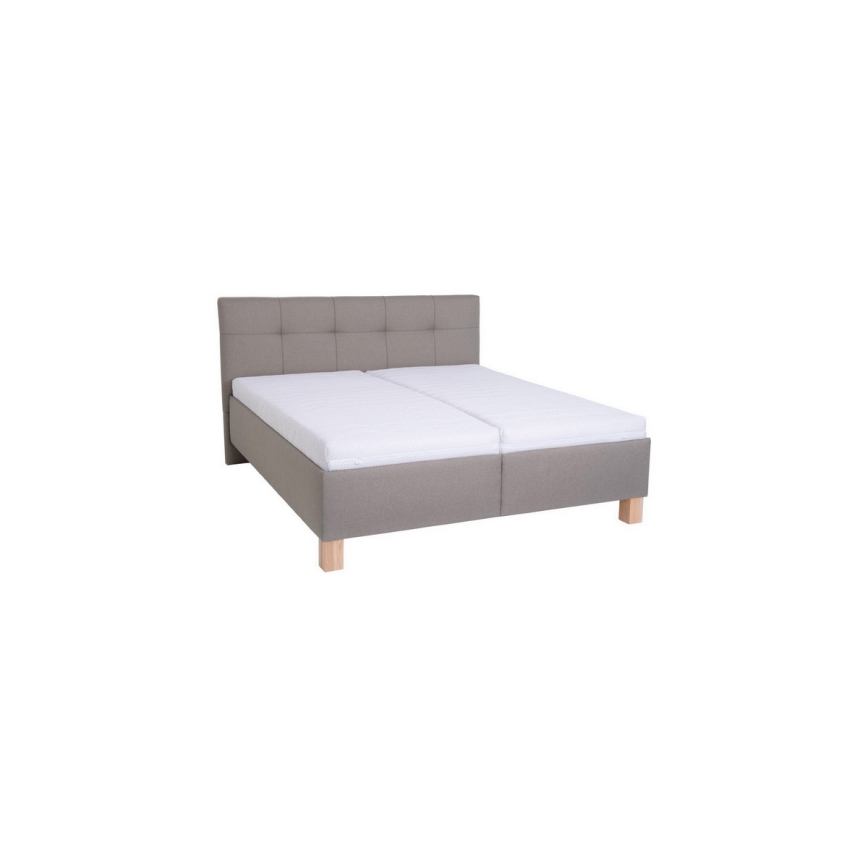 MARIA Upholstered Bed with Mattress and Storage Compartment, 180 x 200 cm, Taupe