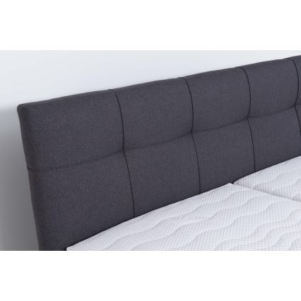 MARIA Upholstered Bed with Storage 160x200 cm – Gray (Mattress Not Included)