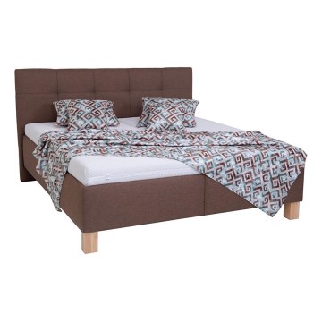 MARIA Upholstered Bed with Storage, 180 x 200 cm, Brown – Mattress Not Included
