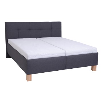 MARIA Upholstered Storage Bed 180x200 cm, Grey — Mattress Not Included