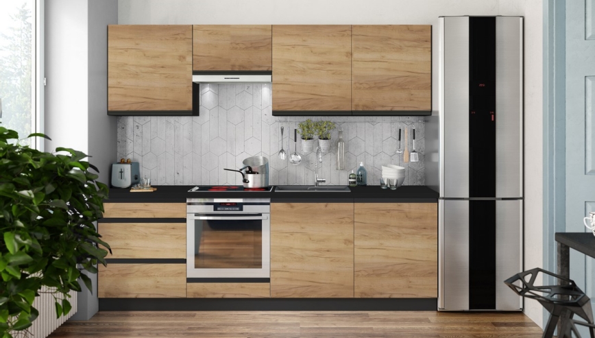 MARINA 240 cm Kitchen Unit in Craft Oak