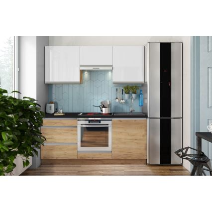 MARINA Kitchen Unit 180 cm Craft Oak/Glossy White