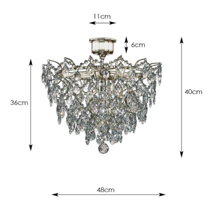Markslöjd 100510 - Crystal surface-mounted chandelier ROSENDAL 4xE14/40W/230V