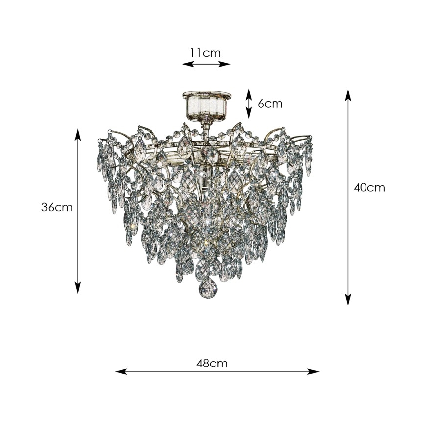 Markslöjd 100510 - Crystal surface-mounted chandelier ROSENDAL 4xE14/40W/230V