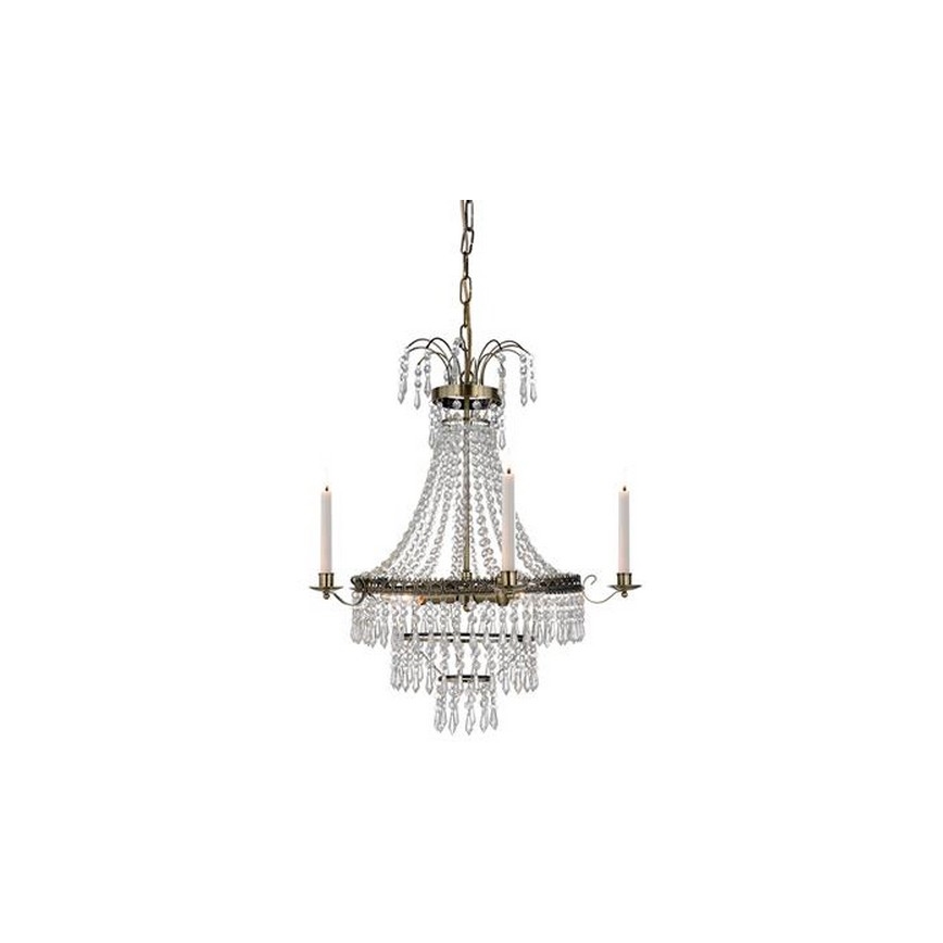 Markslöjd 105157 - Crystal chandelier on a chain MARIELUND 3xE14/40W/230V brass