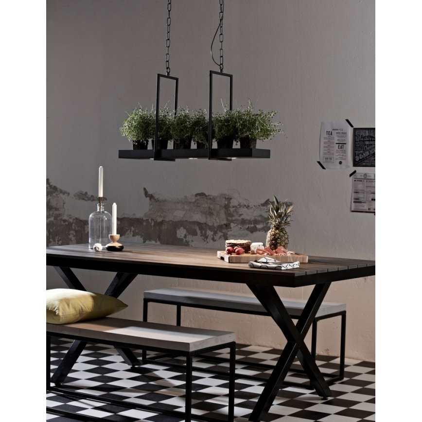 Markslöjd 105780 - LED Dimmable chandelier on a chain TRAY 3xLED/3W/230V black