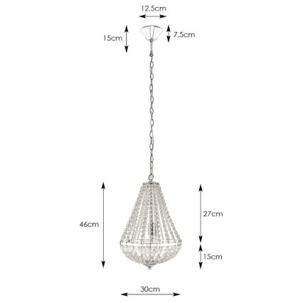 Markslöjd 106118 - Crystal chandelier on a chain GRÄNSÖ 1xE27/60W/230V