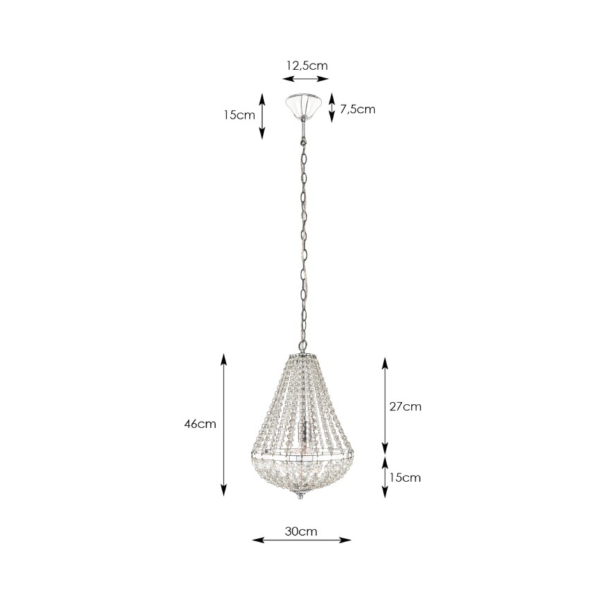 Markslöjd 106118 - Crystal chandelier on a chain GRÄNSÖ 1xE27/60W/230V