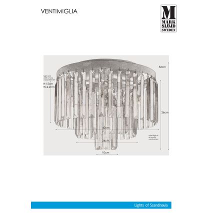 Markslöjd 106563 - Crystal ceiling light VENTIMIGLIA 4xE14/40W/230V