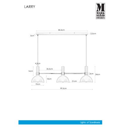 Markslöjd 106855 - Chandelier on a string LARRY 3xE27/60W/230V