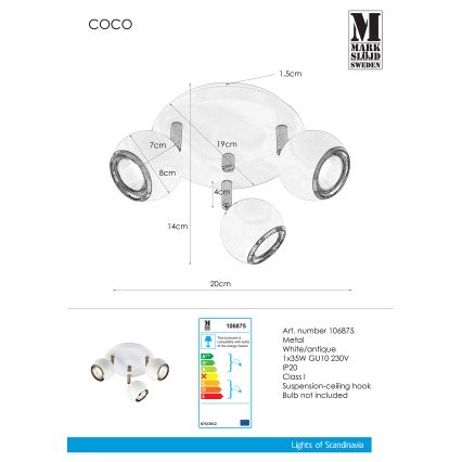 Markslöjd 106875 - Spotlight COCO 3xGU10/35W/230V