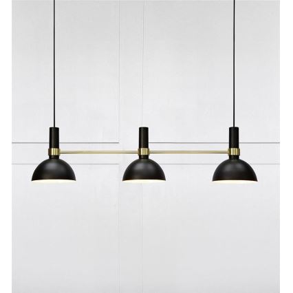 Markslöjd 106971 - Chandelier on a string LARRY 3xE27/60W/230V black/golden