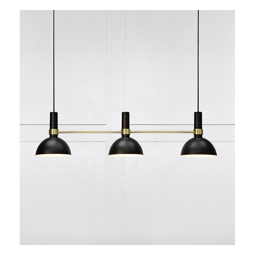 Markslöjd 106971 - Chandelier on a string LARRY 3xE27/60W/230V black/golden
