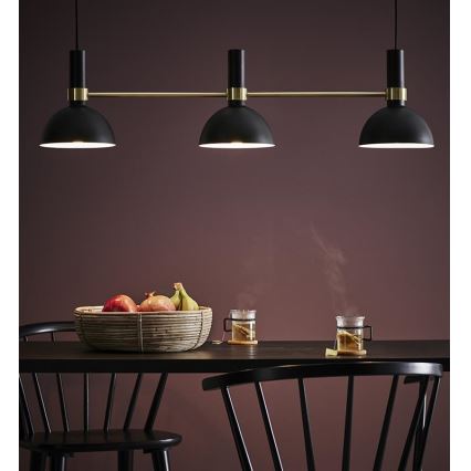 Markslöjd 106971 - Chandelier on a string LARRY 3xE27/60W/230V black/golden