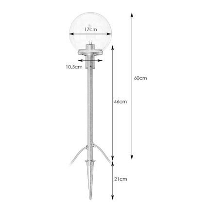 Markslöjd 107283 - LED Outdoor lamp GARDEN24 LED/3W/24V 60 cm IP44 black/clear