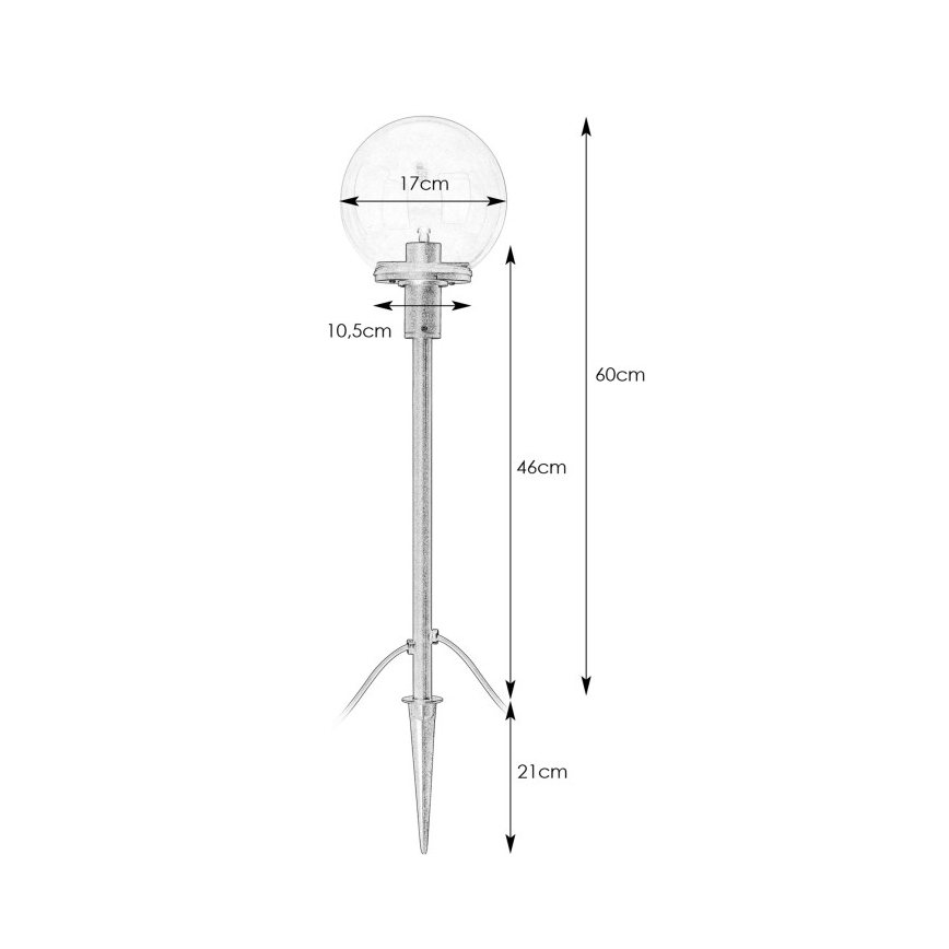Markslöjd 107283 - LED Outdoor lamp GARDEN24 LED/3W/24V 60 cm IP44 black/clear