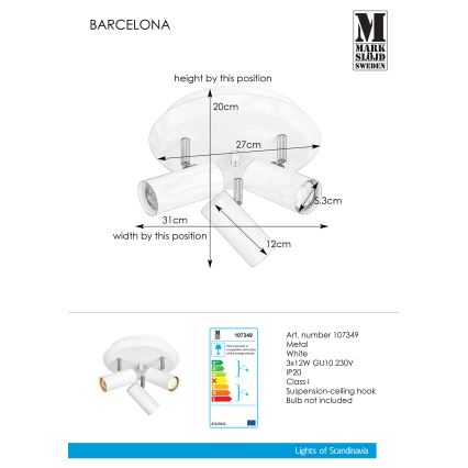 Markslöjd 107349 - Spotlight BARCELONA 3xGU10/12W/230V